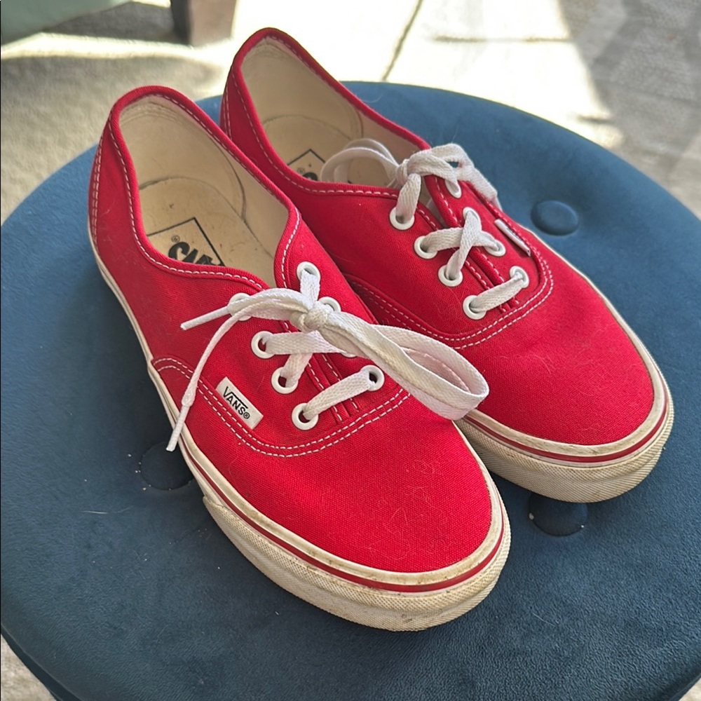Vans Red Canvas Sneakers